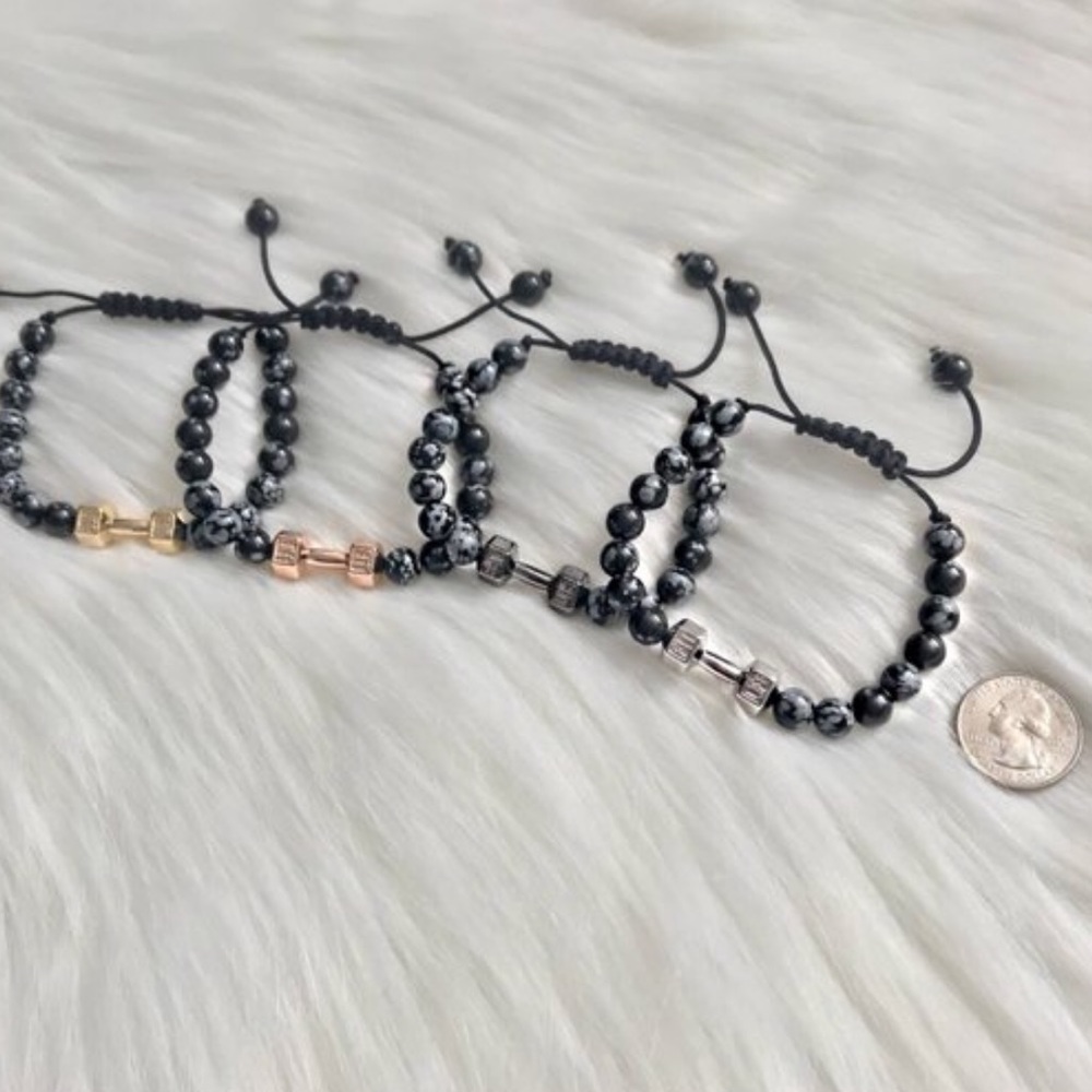 Fit Life Dumbbell Fitness Adjustable Bead Bracelet - Picture 4 of 5